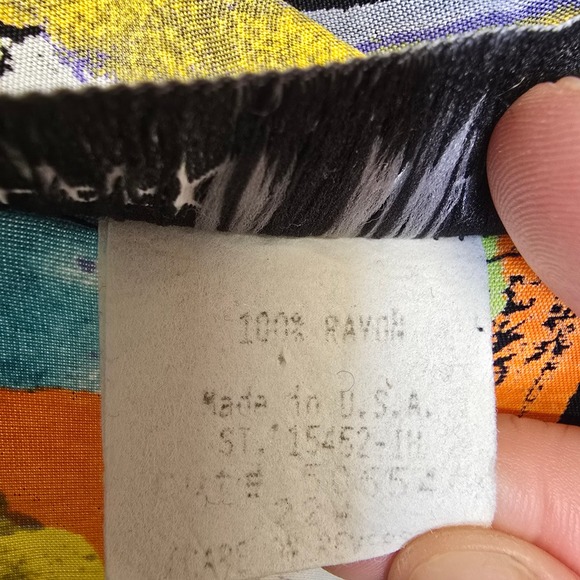 Vintage Sharon Anthony Abstract Art Print Button Down Rayon Plus Size Top 22‎ - Picture 7 of 11